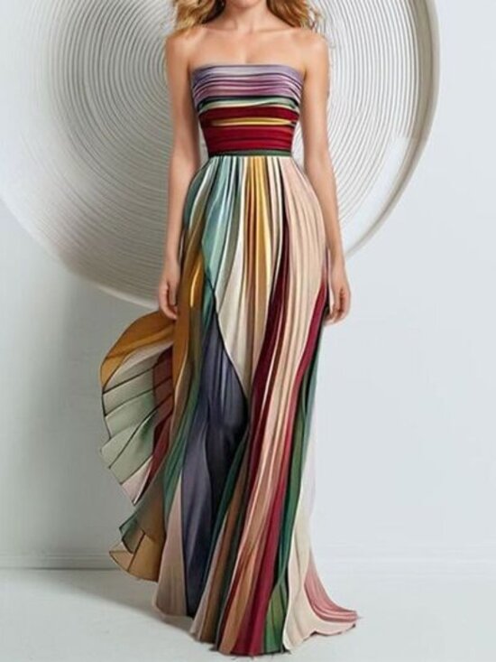 Source Unknown Dresses & Skirts - Pleated Strapless Maxi Dress size M